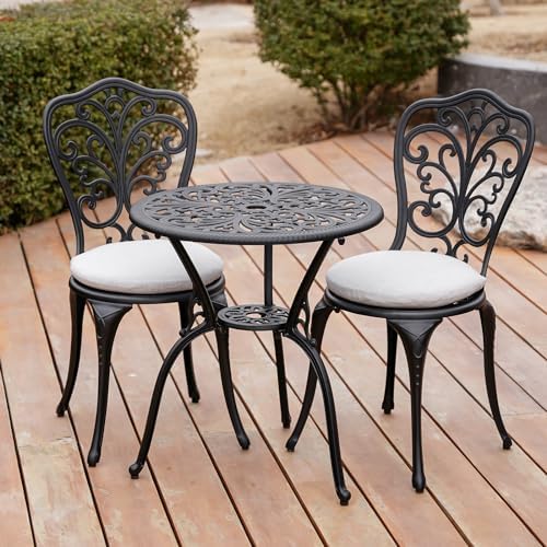 Bistro Patio Set Outdoor Bistro Table and Chair Set with Cushion