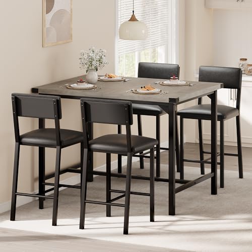 GarveeHome Dining Table Set for 4 with Corner Protector, Kitchen Table Set w/...