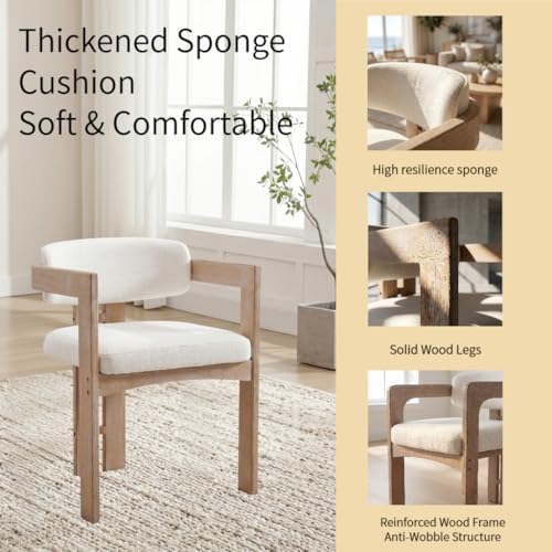 Modern Barrel Dining Chairs Set of 4, Upholstered Farmhouse Dining Room Chair...