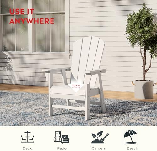 Costaelm Fire Pit Chairs, Outdoor Chair HDPE Adirondack Chair, Modern Patio P...