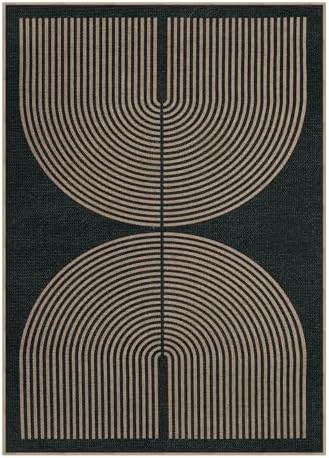 Lahome Modern Rainbow Easy Jute Carpet, Washable 5x7 Area Rugs for Living Roo...