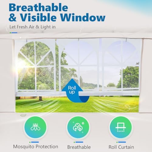 Quictent Pop up Canopy Tent 10'x10' with 4 Detachable Window Sidewalls