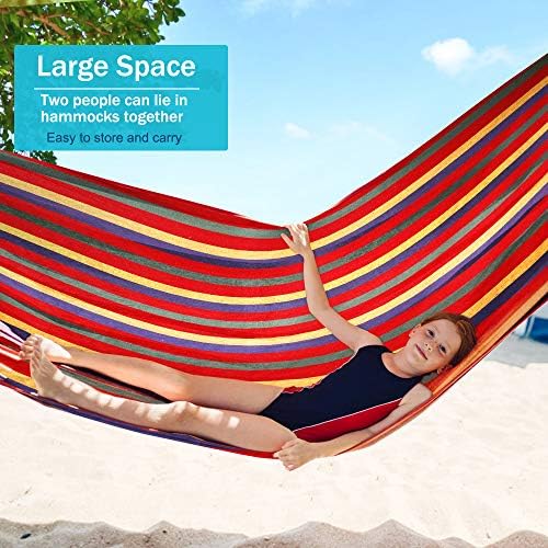 Outerman 275 x 155 cm Camping Hammock, Hammocks Thickened Canvas Fabric with ...