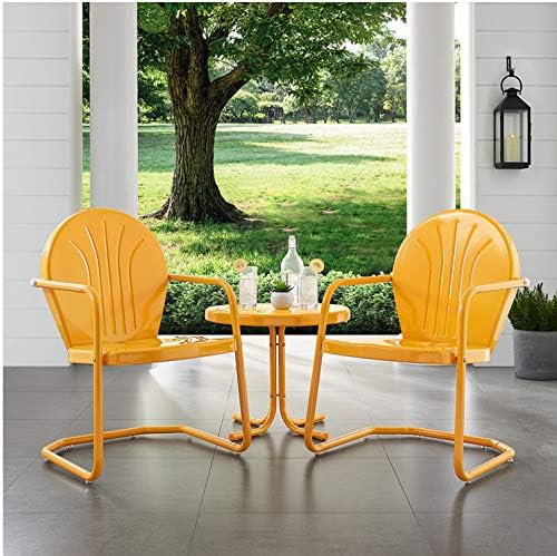 Crosley Furniture Griffith Retro Metal 3-Piece Chair & Side Table Set