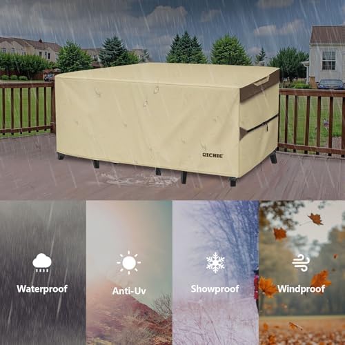 RICHIE Outdoor Patio Furniture Cover - Heavy Duty Waterproof 600D Tough Canva...