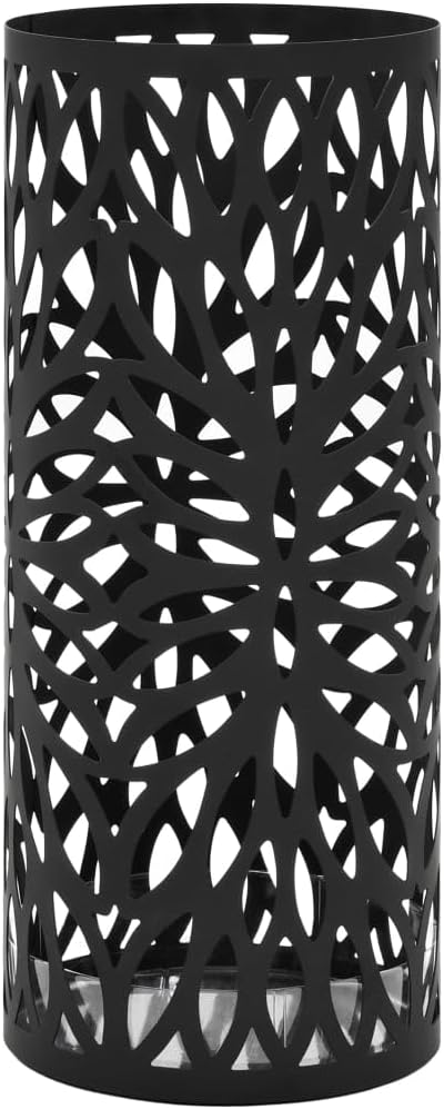 vidaXL Elegant Steel Umbrella Stand in Black - Durable Powder Coated Steel wi...