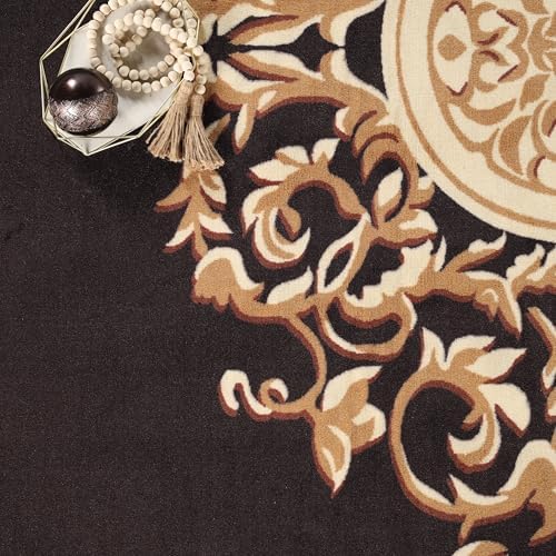 Superior Indoor Washable Area Rug, Non Slip, 12'x18', Coffee
