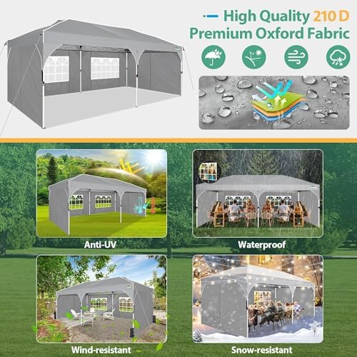 COBIZI 10x20 Pop Up Canopy: Canopy Tent with Patented Center-Lock Tech | Quic...