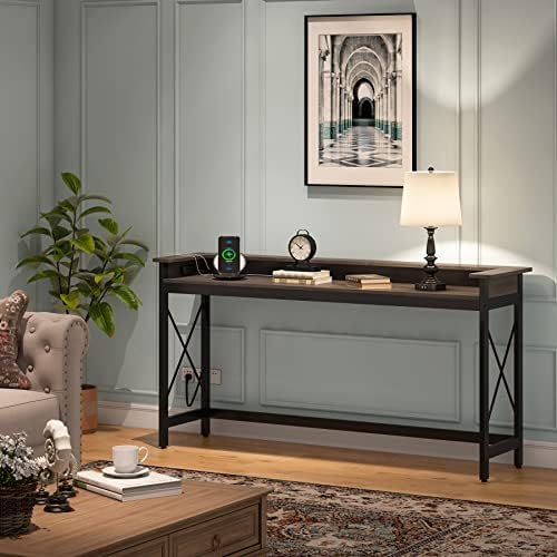 Tribesigns Sofa Table with Outlets and USB Ports, 70.9 inch Extra Long Consol...