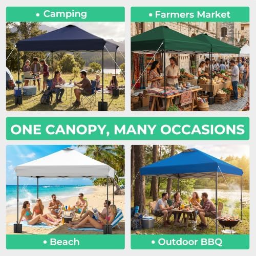 JEAREY 10x10 Pop Up Canopy Tent, Easy Up Outdoor Market Canopy, Royal-Blue