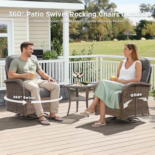 Luxury Patio Furniture Set with 42.5" Fire Pit Table, 6-Inch Thick Cushi...