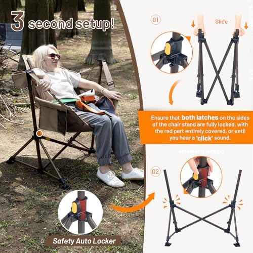 TIMBER RIDGE Hammock Camping Chair, Oversized Swinging Chair, 400lbs Load