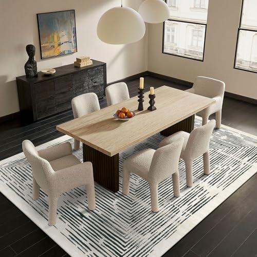 BLISSA Washable 5x8 Area Rug - Black White Throw Rugs for Living Room