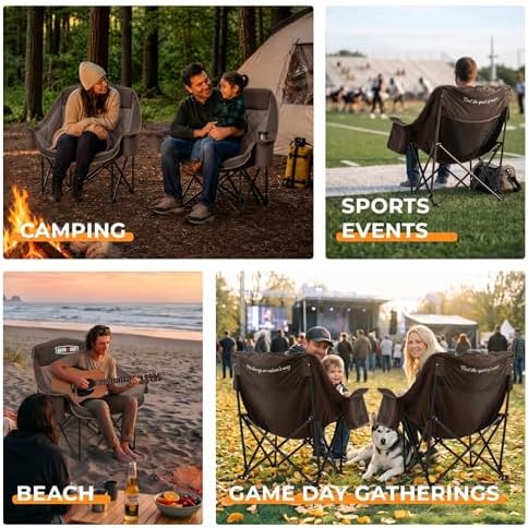 Overmont Oversized XL Camping Chair for Adults - 500lbs Support Heavy-Duty Pa...