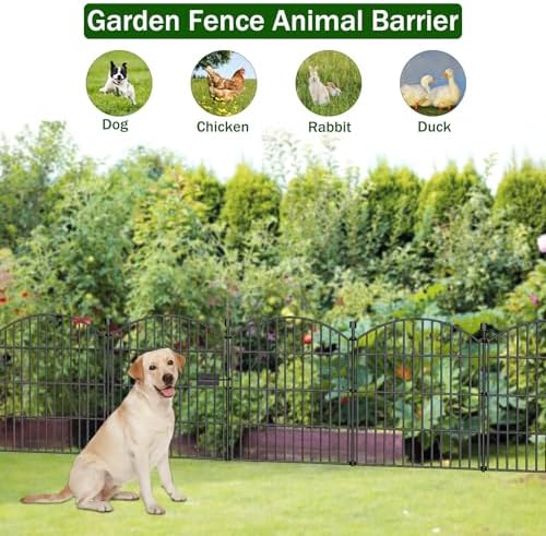 10 Panel No Dig Decorative Garden Fence with Gate 24" H x 20'L Dog B...