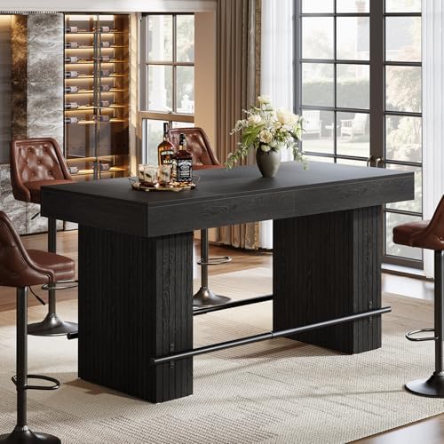 Tribesigns 62.2 Inch Bar Table, Industrial Counter Height Pub Dining Table