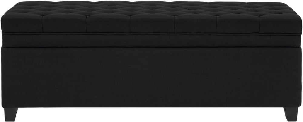 adochr 50" Fabric Storage Ottoman, Modern End of Bed Bench, Black