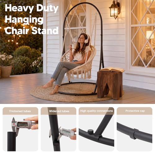 SUNCREAT Hammock Chair with Stand Included, Heavy Duty Hanging Chair with Sta...