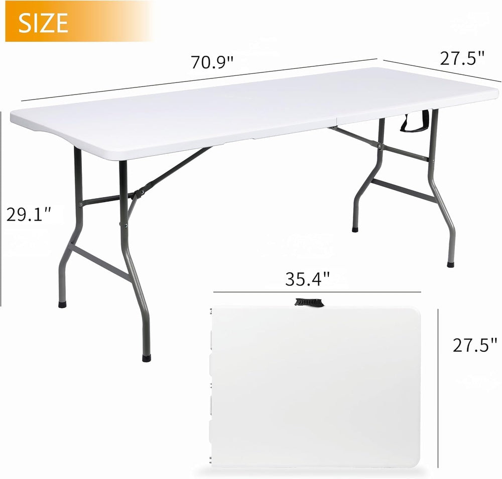 Folding Table 6ft Foldable Table with Built in Handle & Steel Legs / 6FT ...