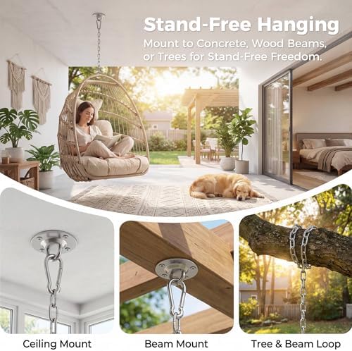 Nicesoul Outdoor Hanging Egg Chair Without Stand, Patio Wicker Swing Egg Bask...