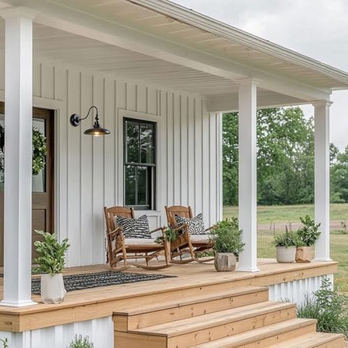 4-Pack Outdoor Wall Lights, Matte Black Farmhouse Gooseneck Barn Light 9.8 in...