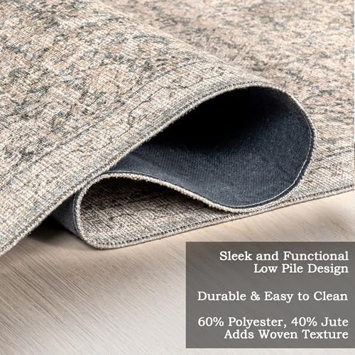 nuLOOM Cally Grey Medallion Power Loomed Area Rug, 10' x 13'