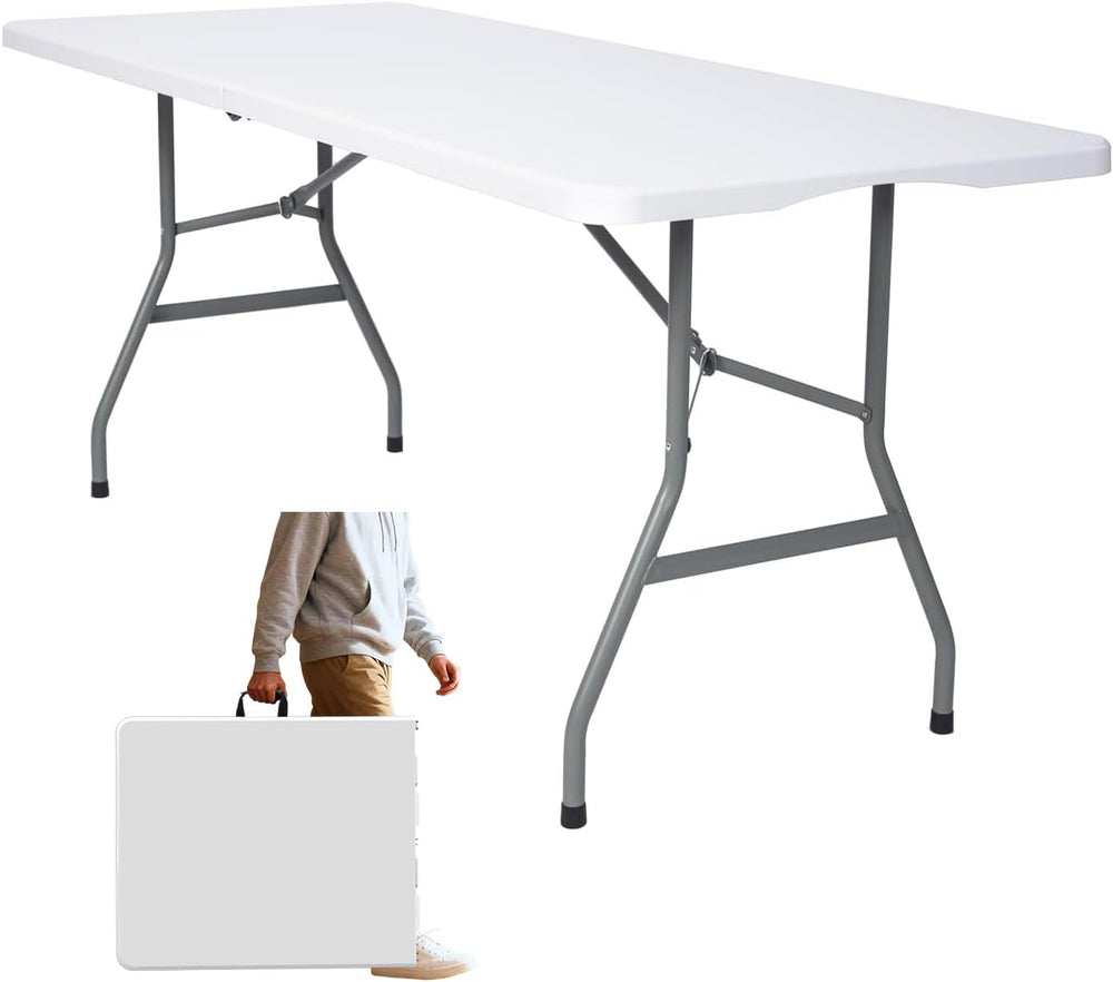 Folding Table 6ft Foldable Table with Built in Handle & Steel Legs / 6FT ...
