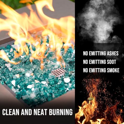 Skyflame 1/4-Inch Caribbean Blue Reflective Fire Glass, 10 Pound