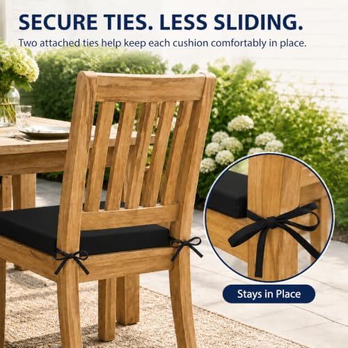 UNIKOME Outdoor Chair Cushions Pack of 4, Water Resistant Patio Cushions with...