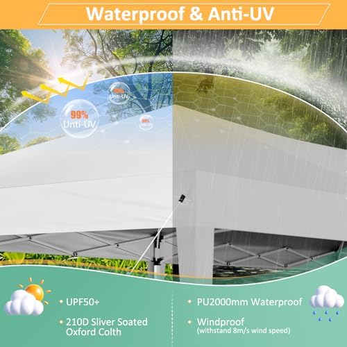 COBIZI 10x20 FT Pop up Canopy Tent with Sidewalls, Party Tents for Parties, C...