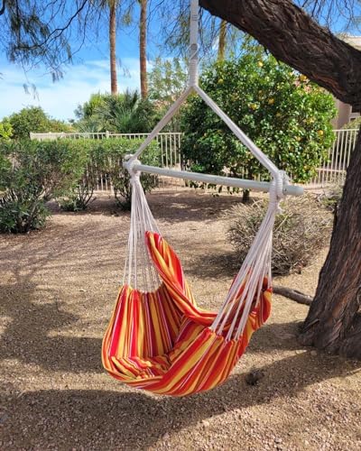 ADVOKAIR Hammock Chair Swing 500lbs Steel Bar 2 Cushions Multi Size