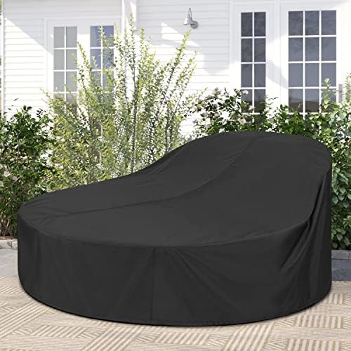 SunPatio Outdoor Daybed Cover, Heavy Duty Waterproof Round Canopy Sofa Bed Co...