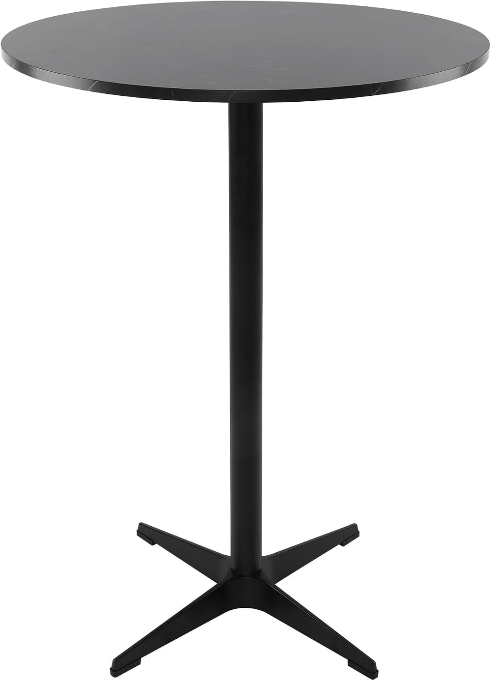 NOBPEINT Modern Round Pub Tables Bar Table with Metal Cross Base, Wooden Cock...