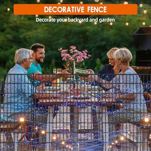 15 Panels No Dig Fence with Gate, 32 in(H) X 36 ft(L) Garden Decorative Fence...