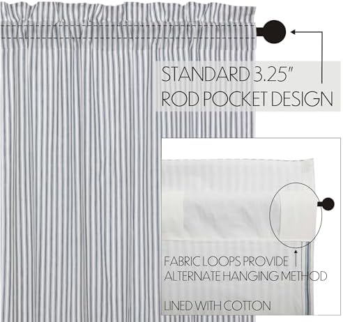 VHC Brands Sawyer Mill Blue Window Tier Set Country Kitchen Curtains Farmhous...