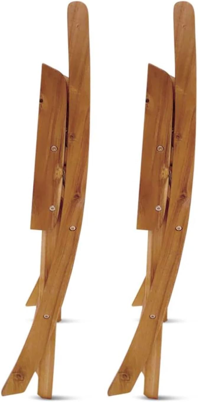 Patio Wise Folding Patio Chair Set of 2 – Foldable Acacia Wood Outdoor Chairs...