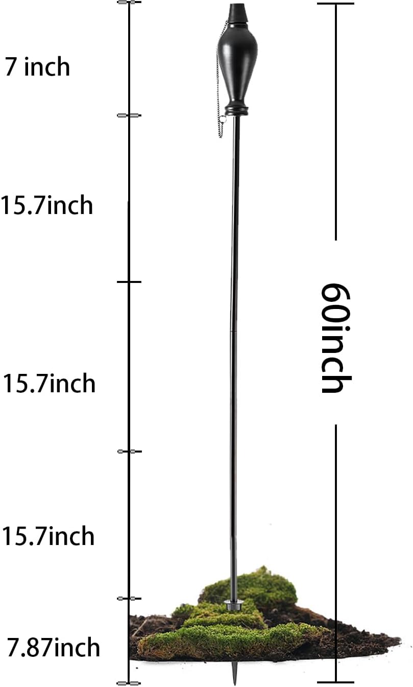 Metal Citronella Torches Outdoor,6 Pack,60 Inch Tall Flame Metal Torches for ...