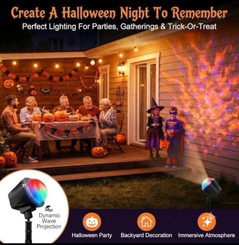 Christmas Ocean Wave Projector Light Outdoor,Halloween Water Effect Lamp