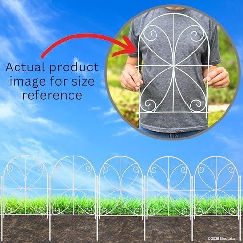 ShopLaLa Decorative Garden Fence (10 Panels) 12.5inx16.5in Animal Barrier