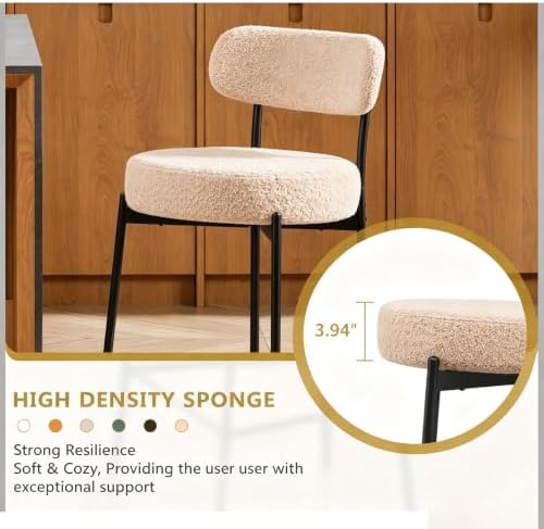 DYHOME Bar Stools Set of 3 Modern Boucle Counter Stools for Kitchen Island