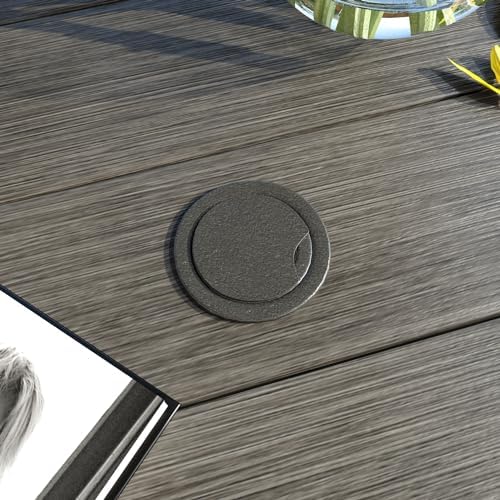 VICLLAX 35.5" Round Outdoor Bar Table, Bar Height Patio Table with Adjus...
