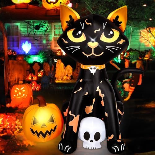 CAMULAND 5FT Halloween Decorations Outdoor, with Built-in LED Lights