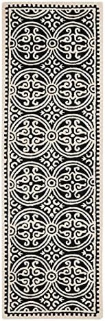 SAFAVIEH Cambridge Collection 11' x 15' Black/Ivory CAM123E Handmade ...