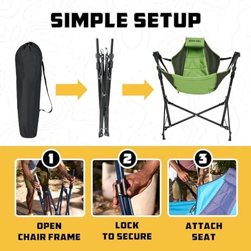 Wise Owl Outfitters Hammock Camping Chair for Adults, Adjustable, Green