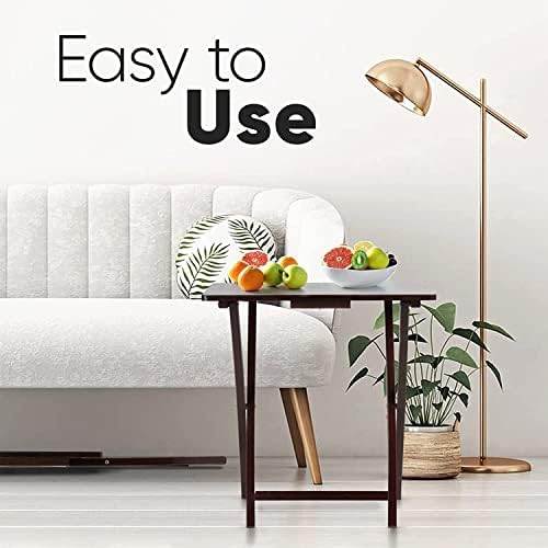 PJ Wood - Folding TV Tray Set of 2 - Espresso Wood Tables