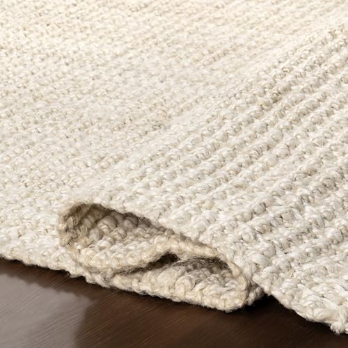 nuLOOM Daniela Off White Solid Flatweave Area Rug, 8' Round