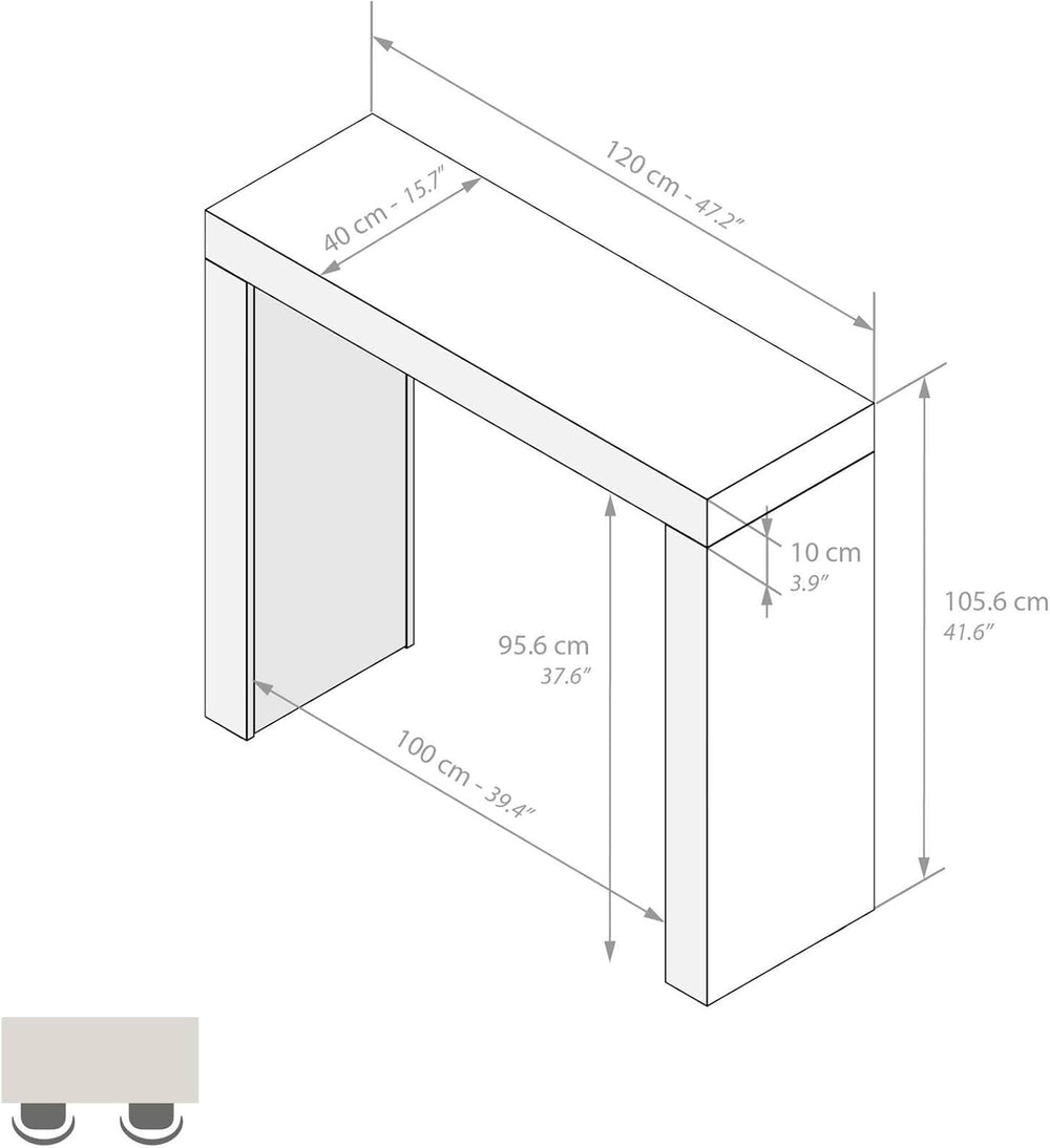 Mobili Fiver Evolution Tall Kitchen Bar Table Made in Italy | Space Saving, C...