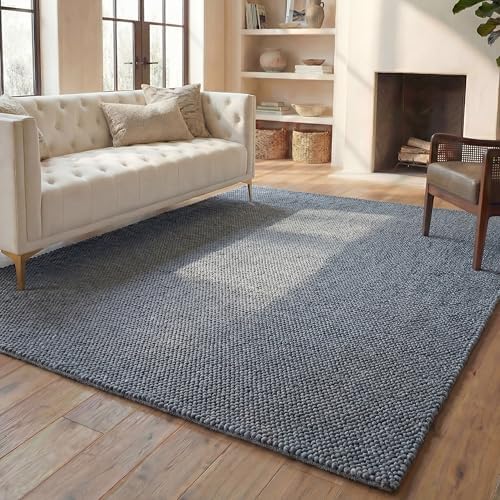 SAFAVIEH Area Rug 9x12 - Natura Collection - Large - Dark Grey, Handmade Wool...