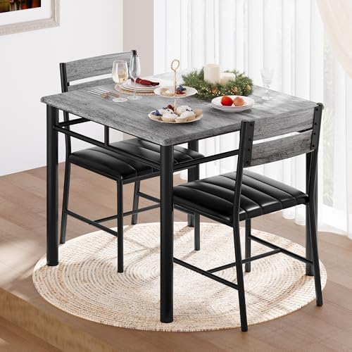 IRONCK Dining Table Set for 2, Gray
