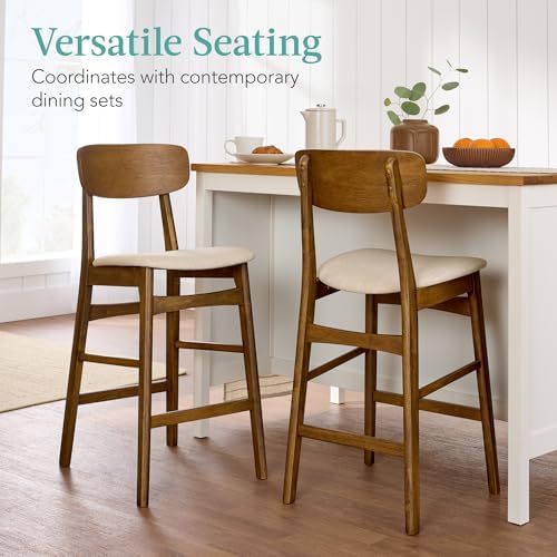 Best Choice Products Bar Stool Set of 2, Modern Farmhouse Counter Height Stoo...